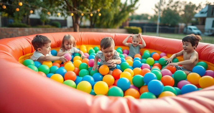 Descubra como uma piscina de bolinhas inflável pode transformar a diversão em sua festa infantil